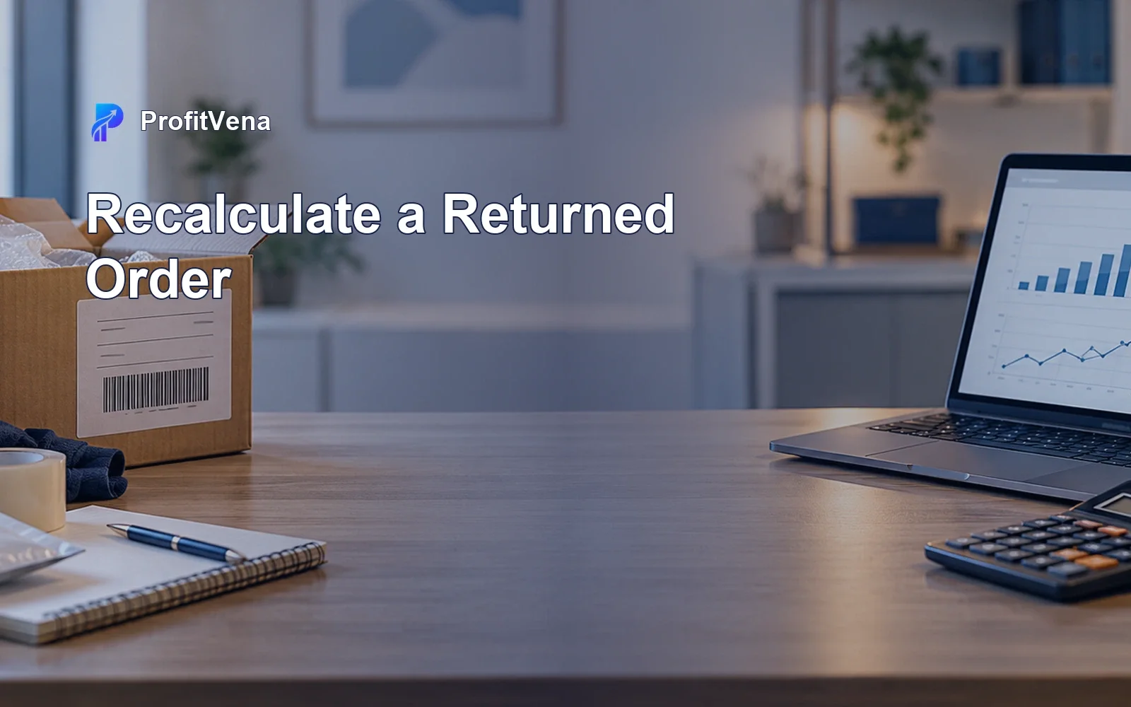 Returned parcel beside a financial working report