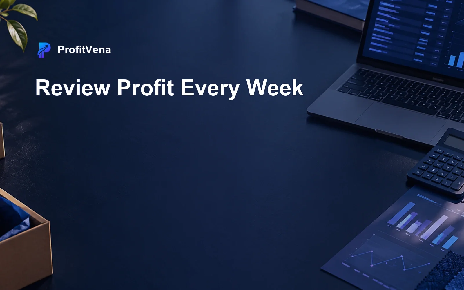 Weekly sales and profit review on a business desk