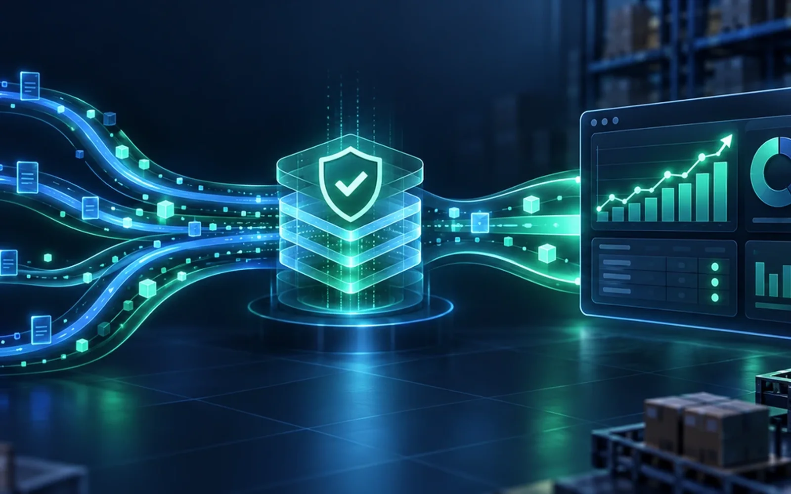 Seller data flows from APIs and files through quality controls to profit and a management decision