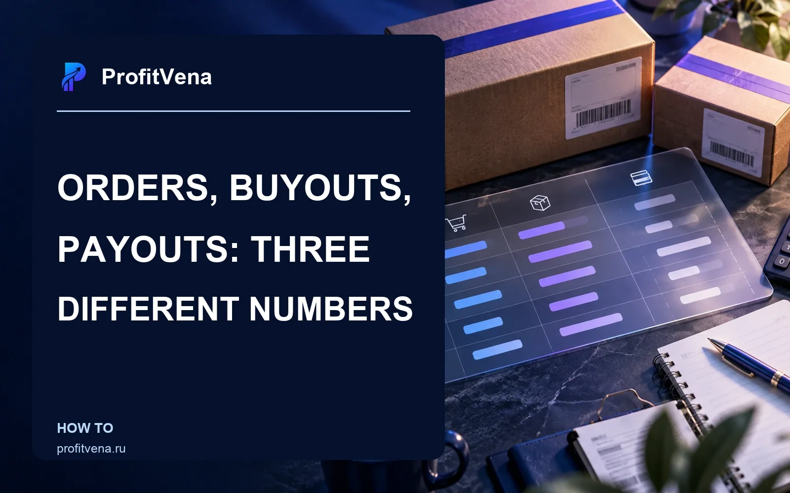 Marketplace seller workspace with parcels and three data columns ready for reconciliation, ProfitVena