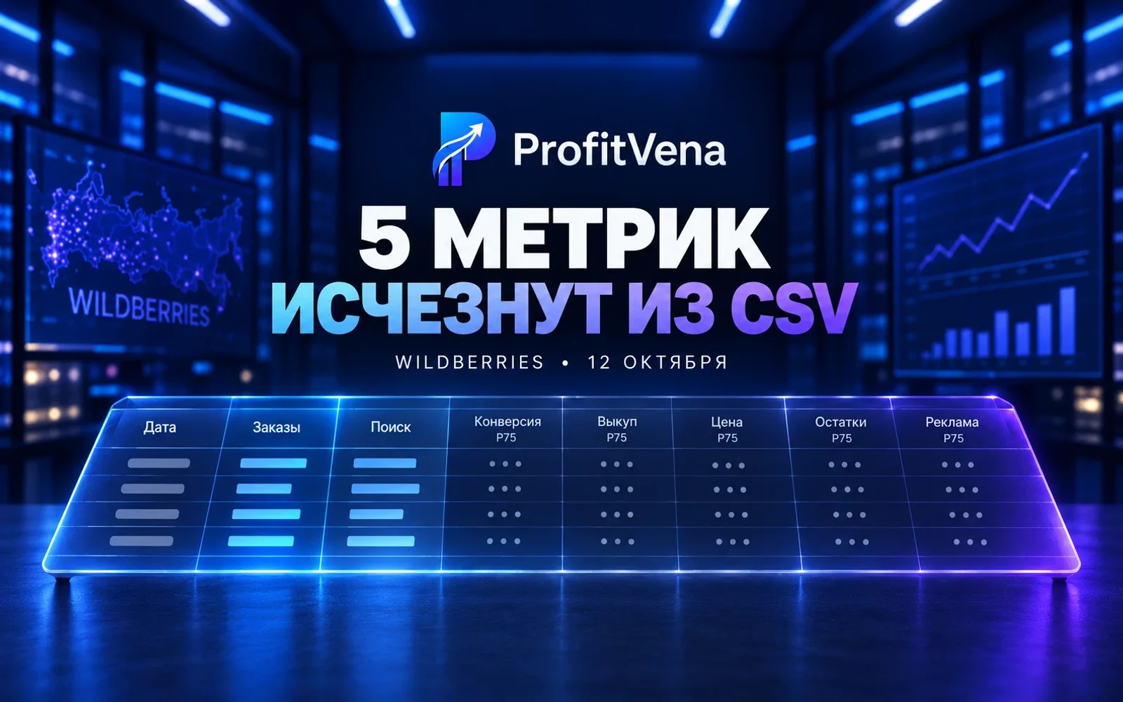 ProfitVena cover about five Wildberries comparative CSV metrics being removed on October 12